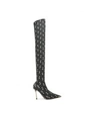 Elisabetta Franchi Kozaki SA-33L-36E2 Czarny. Czarne kozaki Elisabetta Franchi, bez wzorów, z materiału, bez obcasa, na szpilce, bez zapięcia. Za 6,869.00 zł.