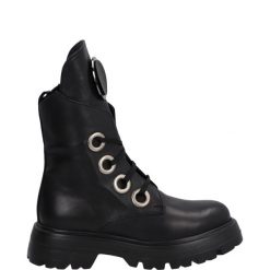 CZARNE BOTKI 1069-01 BLACK. Czarne botki Venezia, bez wzorów, ze skóry, bez obcasa, bez zapięcia. Za 319.00 zł.