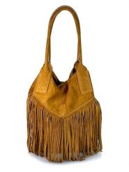 ORE10 Skórzany shopper bag "Rabar" w kolorze jasnobrązowym - 36 x 45 x 19 cm rozmiar: onesize. Brązowe shopper bag ORE10, bez wzorów, z materiału, na ramię, bez dodatków. Za 165.99 zł.