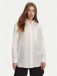 Max Mara Leisure Koszula Noel 2516111018 Biały Regular Fit. Białe koszule Max Mara Leisure, bez wzorów, ze lnu, bez kołnierzyka, bez ramiączek. Za 619.99 zł.