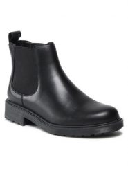 Clarks Sztyblety Orinoco2 Lane 261636194 Czarny. Czarne botki Clarks, bez wzorów, ze skóry, bez obcasa, na płaskiej podeszwie, bez zapięcia. Za 299.99 zł.