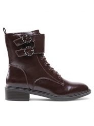 JENNY Botki LS5576-04 Brązowy. Brązowe botki Jenny, bez wzorów, ze skóry, bez obcasa, na płaskiej podeszwie, bez zapięcia. Za 119.99 zł.