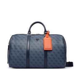 Torba weekendowa Guess. Niebieskie torby podróżne Guess, z aplikacjami. Za 634.99 zł.