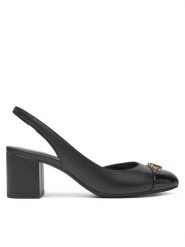 Michael Kors Sandały Perla Flex Toe Cap Pump 40R5PLMP1L Czarny. Czarne sandały Michael Kors, bez wzorów, ze skóry, bez obcasa, na słupku, bez zapięcia. Za 749.99 zł.