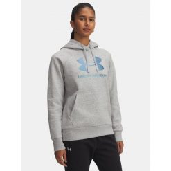 Bluza Under Armour Rival Feelce Shimmer Hoody. Szare bluzy bez kaptura Under Armour, bez wzorów, bez kaptura, na fitness i siłownię. Za 179.99 zł.