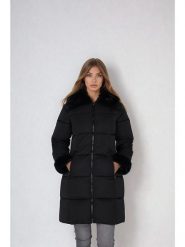 Jessica Simpson Płaszcz zimowy w kolorze czarnym rozmiar: M. Czarne płaszcze Jessica Simpson, na zimę, m, bez wzorów, z puchu, bez kaptura. Za 173.99 zł.