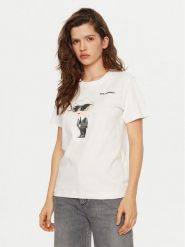KARL LAGERFELD T-Shirt A1W17130 Biały Regular Fit. Białe t-shirty KARL LAGERFELD, s, bez wzorów, z bawełny, bez kołnierzyka, bez ramiączek. Za 279.99 zł.