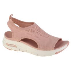 Buty do chodzenia damskie Skechers Arch Fitcity Catch. Brązowe buty trekkingowe Skechers, z materiału, bez zapięcia. Za 423.00 zł.