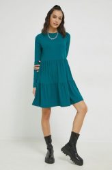 Vila sukienka VIWONDA kolor turkusowy midi rozkloszowana. Niebieskie sukienki Vila, l, bez wzorów, bez kołnierzyka, bez ramiączek, maxi, rozkloszowane. Za 189.99 zł.