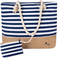 Torba Plażowa na Plażę Duża Torebka. Niebieskie torby sportowe MALATEC, bez wzorów, z bawełny, na ramię, duże. Za 29.90 zł.