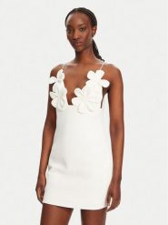 BARDOT Sukienka koktajlowa Ingrid 59710DB1 Biały Slim Fit. Białe sukienki Bardot, bez wzorów, z syntetyku, wizytowe, bez kołnierzyka, bez ramiączek. Za 569.99 zł.