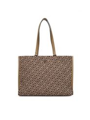 Tommy Hilfiger Torebka Th Jacquard Tote AW0AW19009 Brązowy. Brązowe shopper bag Tommy Hilfiger, bez wzorów, z materiału, bez dodatków. Za 699.99 zł.