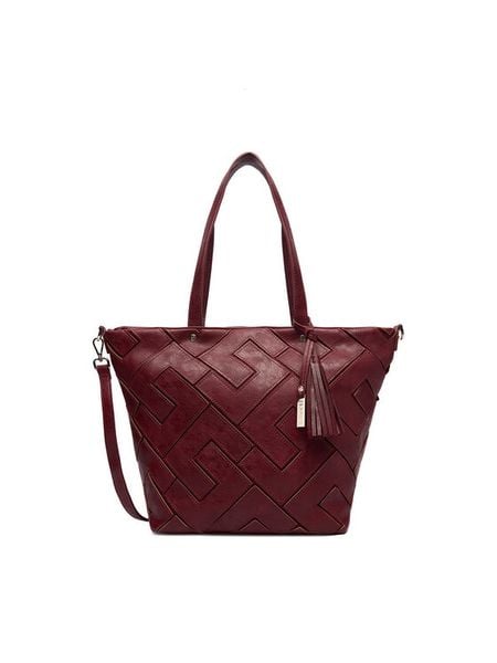 Lasocki Torebka C-MLP-E-025-05 Bordowy. Czerwone torebki klasyczne Lasocki, bez wzorów, z materiału, bez dodatków. Za 189.99 zł.