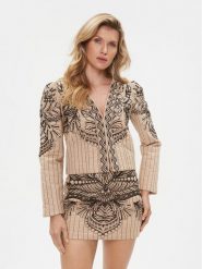 TWINSET Marynarka 232TP2670 Beżowy Regular Fit. Brązowe marynarki i żakiety Twinset, bez wzorów, z bawełny, bez ramiączek. Za 609.99 zł.