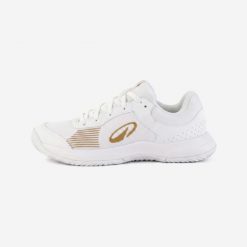 Buty tenisowe damskie Kuikma Comfort Lite na każdą nawierzchnię uniwersalne. Białe buty treningowe KUIKMA, na jesień, bez wzorów, z materiału, bez zapięcia, na fitness i siłownię. Za 129.99 zł.