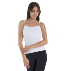 Koszulka na ramiączkach biustonosz Teyli Cami-plus. Czarne t-shirty sportowe Teyli, xs, bez wzorów, z bawełny, bez ramiączek, na fitness i siłownię. Za 99.99 zł.