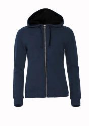 Clique Classic Hoody Full Zip Women bluza damska z kapturem i zamkiem. Niebieskie bluzy CLIQUE, s, bez wzorów, z bawełny, z kapturem. Za 334.65 zł.