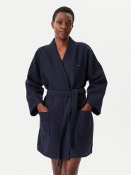 Tommy Hilfiger Szlafrok UW0UW05770 Granatowy. Niebieskie szlafroki damskie Tommy Hilfiger, s, bez wzorów, z bawełny, bez ramiączek. Za 279.99 zł.