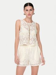 JDY Top Eva 15351499 Biały Regular Fit. Białe topy JDY, l, bez wzorów, z syntetyku, bez kołnierzyka, bez ramiączek. Za 49.99 zł.