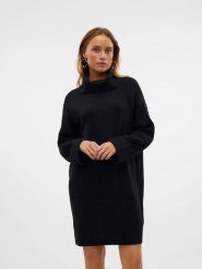 Vero Moda Sukienka dzianinowa w kolorze czarnym rozmiar: M. Czarne sukienki Vero Moda, na co dzień, m, bez wzorów, z dzianiny, bez kołnierzyka, bez ramiączek, midi, proste. Za 118.84 zł.