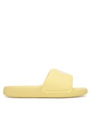 Lacoste Klapki Serve 1.0 51CFA0006 241 Żółty. Żółte klapki Lacoste, bez wzorów, ze skóry, bez obcasa, bez zapięcia. Za 231.99 zł.