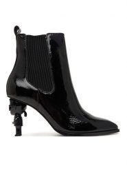 KARL LAGERFELD Botki Nft Heel KL39146 Czarny. Czarne botki KARL LAGERFELD, bez wzorów, ze skóry, bez obcasa, na szpilce, bez zapięcia. Za 1,054.00 zł.