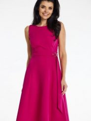 Sukienka Model A633 Fuksja - awama. Czerwone sukienki Awama, na spotkanie biznesowe, l, bez wzorów, z elastanu, eleganckie, bez kołnierzyka, plus size, bez ramiączek, midi, dopasowane. Za 274.07 zł.