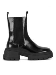 Nine West Sztyblety WFA3033-8 Czarny. Czarne botki Nine West, bez wzorów, bez obcasa, na płaskiej podeszwie, bez zapięcia. Za 207.99 zł.