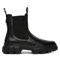 Sztyblety HÖGL. Czarne botki Högl, bez wzorów, bez obcasa, na płaskiej podeszwie, bez zapięcia. Za 679.99 zł.