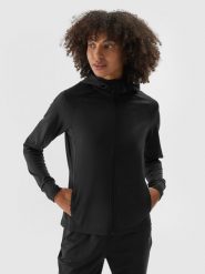 4F Bluza treningowa slim szybkoschnąca damska - czarna L. Czarne bluzy z kapturem 4f, l, bez wzorów, z dzianiny, z kapturem, na fitness i siłownię. Za 199.99 zł.