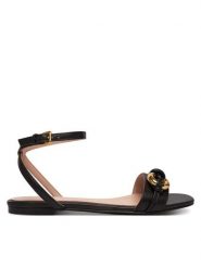 Coccinelle Sandały E4 U7S 18 02 01 Czarny. Czarne sandały Coccinelle, bez wzorów, ze skóry, bez obcasa, na płaskiej podeszwie, bez zapięcia. Za 849.99 zł.