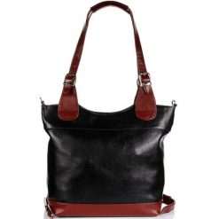 Torebka skórzana elegancka DAN-A T195A czarno-koniakowa. Czarne torebki klasyczne DAN-A, bez wzorów, ze skóry, biznesowe, bez dodatków. Za 259.99 zł.