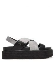 Liu Jo Sandały SA5121 TX039 Czarny. Czarne sandały Liu Jo, bez wzorów, z tworzywa sztucznego, bez obcasa, na płaskiej podeszwie, bez zapięcia. Za 419.99 zł.