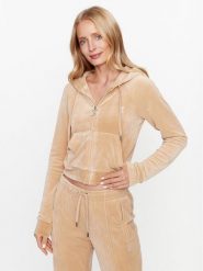 Juicy Couture Bluza Madison JCWA122001483 Beżowy Slim Fit. Brązowe bluzy Juicy Couture, s, bez wzorów, z syntetyku, bez kaptura. Za 269.99 zł.