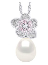 ATELIERS SAINT GERMAIN Srebrny naszyjnik z perłą i cyrkoniami - dł. 42 cm rozmiar: onesize. Białe naszyjniki ATELIERS SAINT GERMAIN, z materiału, z cyrkonią, srebrne. Za 285.49 zł.