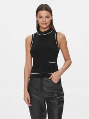 Armani Exchange Top 3DYH2A YMH6Z 1200 Czarny Regular Fit. Czarne topy Armani Exchange, s, bez wzorów, z wiskozy, bez kołnierzyka, bez ramiączek. Za 349.99 zł.