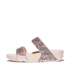 Klapki damskie FitFlop Lulu Multi-Tonal Glitter. Czerwone klapki FIT FLOP, bez wzorów, z gumy, klasyczne, bez obcasa, bez zapięcia. Za 469.00 zł.