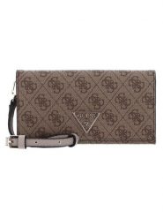 Guess Portfel w kolorze brązowym - 18 x 11 x 2 cm rozmiar: onesize. Brązowe portfele Guess, z aplikacjami, z materiału. Za 228.38 zł.