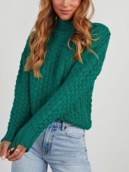 Milan Kiss Sweter w kolorze zielonym rozmiar: M. Zielone swetry Milan Kiss, m, bez wzorów, bez ramiączek. Za 228.94 zł.