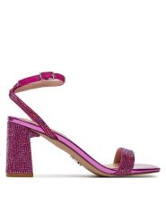 Steve Madden Sandały Luxe-R Sandal SM11002954-02003-PIR Różowy. Czerwone sandały Steve Madden, bez wzorów, z materiału, bez obcasa, na słupku, bez zapięcia. Za 499.99 zł.
