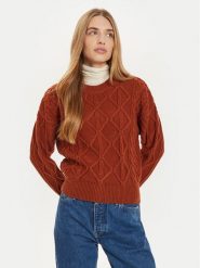 Wrangler Sweter 112356473 Brązowy Regular Fit. Brązowe swetry Wrangler, xl, bez wzorów, z bawełny, bez ramiączek. Za 199.99 zł.