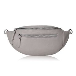 Damska skórzana saszetka nerka na pas SP-20-GR. Nerki i saszetki bez wzorów, ze skóry, biznesowe, bez dodatków. Za 109.99 zł.