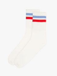 Białe skarpety bawełniane w paski. Białe skarpetki Ryłko, bez wzorów, z bawełny. W wyprzedaży za 14.99 zł.