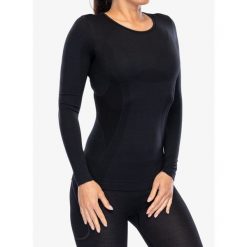 Bluza termoaktywna damska Brubeck Comfort Wool LS. Czarne bielizna termoaktywna damska Brubeck, bez wzorów, bez kaptura. Za 209.99 zł.