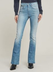 G-Star Dżinsy - Slim fit - w kolorze błękitnym rozmiar: W29/L32. Niebieskie jeansy G-Star, l, z aplikacjami, ze skóry, klasyczne, z podwyższonym stanem. Za 277.36 zł.