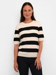 Kaffe Sweter Lizza 10508410 Czarny Regular Fit. Czarne swetry Kaffe, xs, bez wzorów, z wiskozy, bez ramiączek. Za 89.99 zł.