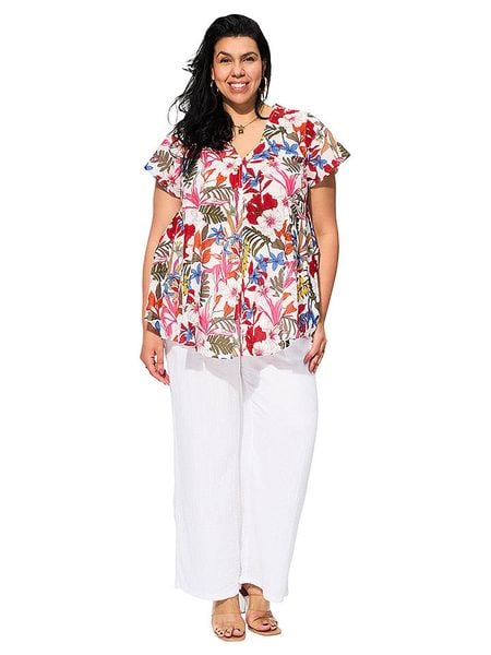 Aller Simplement Bluzka ze wzorem rozmiar: 42/44. Bluzki Aller Simplement, bez wzorów, z bawełny, klasyczne, bez kołnierzyka, bez ramiączek. Za 69.91 zł.