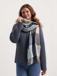 TRAVELIN' Szal w kolorze czarno-beżowo-szarym rozmiar: onesize. Brązowe szaliki i kominy Travelin', bez wzorów, z materiału. Za 173.99 zł.