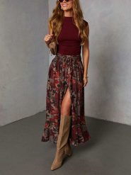 Milan Kiss Spódnica w kolorze czerwonym rozmiar: M. Czerwone spódnice Milan Kiss, m, bez wzorów, z wiskozy, maxi. Za 187.52 zł.