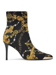 Versace Jeans Couture Botki Scarlett 77VA3S51 Żółty. Żółte botki Versace Jeans Couture, bez wzorów, z jeansu, bez obcasa, na szpilce, bez zapięcia. Za 759.99 zł.